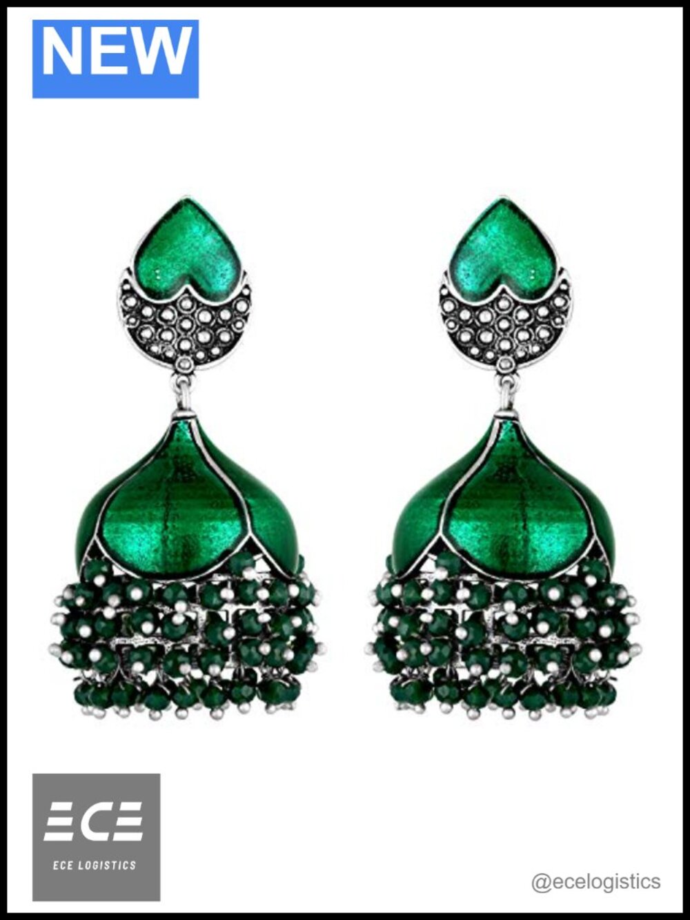Enamel Jhumki Jhumka Pearl Dangle Earrings Indian Ethnic Wedding Party